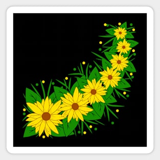 flower tendril yellow sunflowers flower pattern blooms Magnet